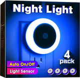 LED Night Lights Plug into Wall [4 Pack] Plug in Night Light Warm