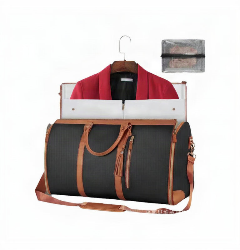 Handheld Storage Luggage Bag, Overnight Storage Bag, Women'S Suit Travel Bag, Foldable Bag, Fitness PU Leather