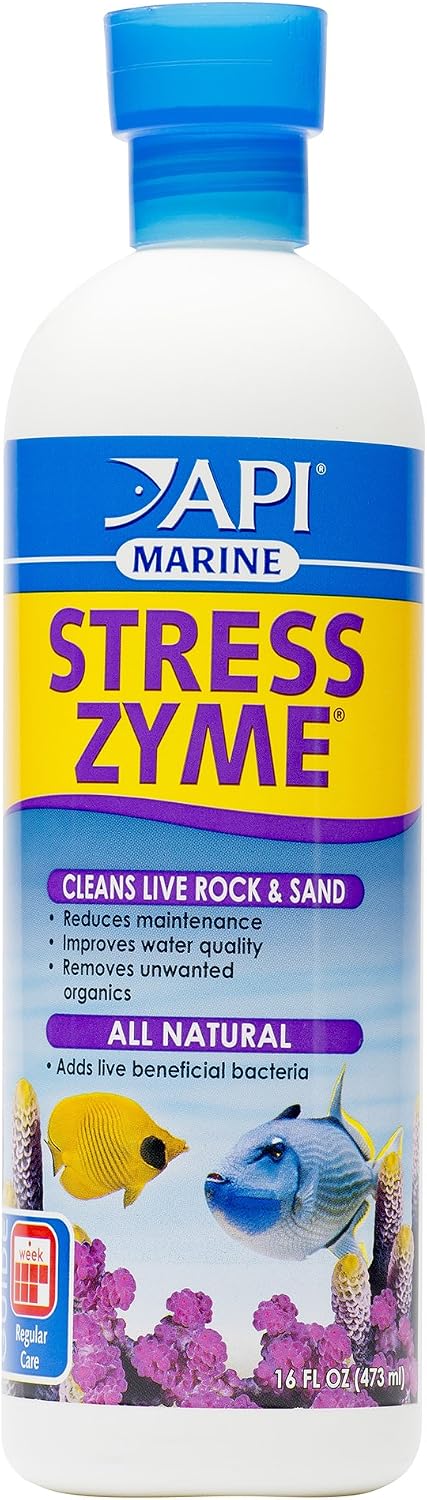 Aquarium Water Treatment & Trop. Fish Food: Stress Coat 16 Oz, Stress Zyme 16 Oz, Tropical Flakes 1.1 Oz