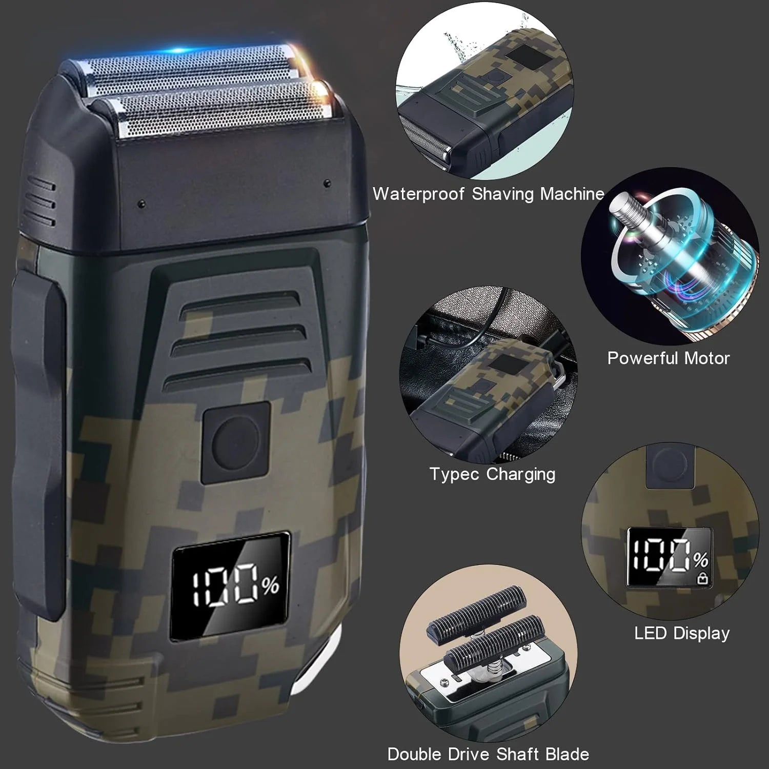 Mens USB Electric Shaver Trimmer Razor Rechargeable Hair Beard Shaving Machine