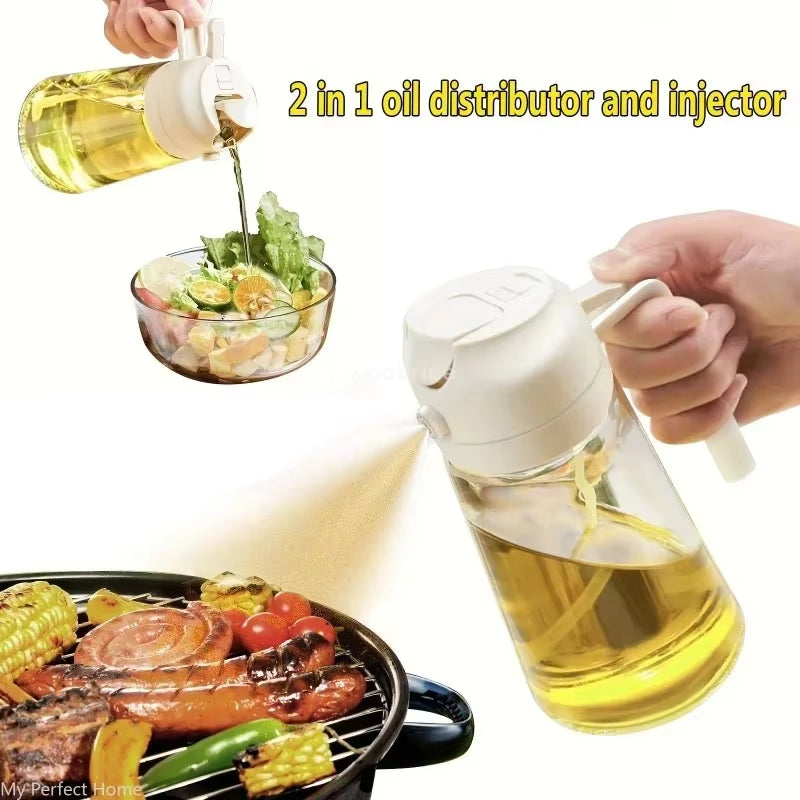2-in-1 Oil Sprayer Bottle – Kitchen Olive Oil Dispenser