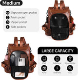 Women Backpack Purse PU Leather Anti-Theft Casual Shoulder Bag Fashion Ladies Satchel Bags