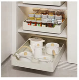Metal Pull-Out Kitchen Storage Rack with Slide Rails – Drawer Organizer Tray for Spices, Bottles & Cabinet Pantry Storage