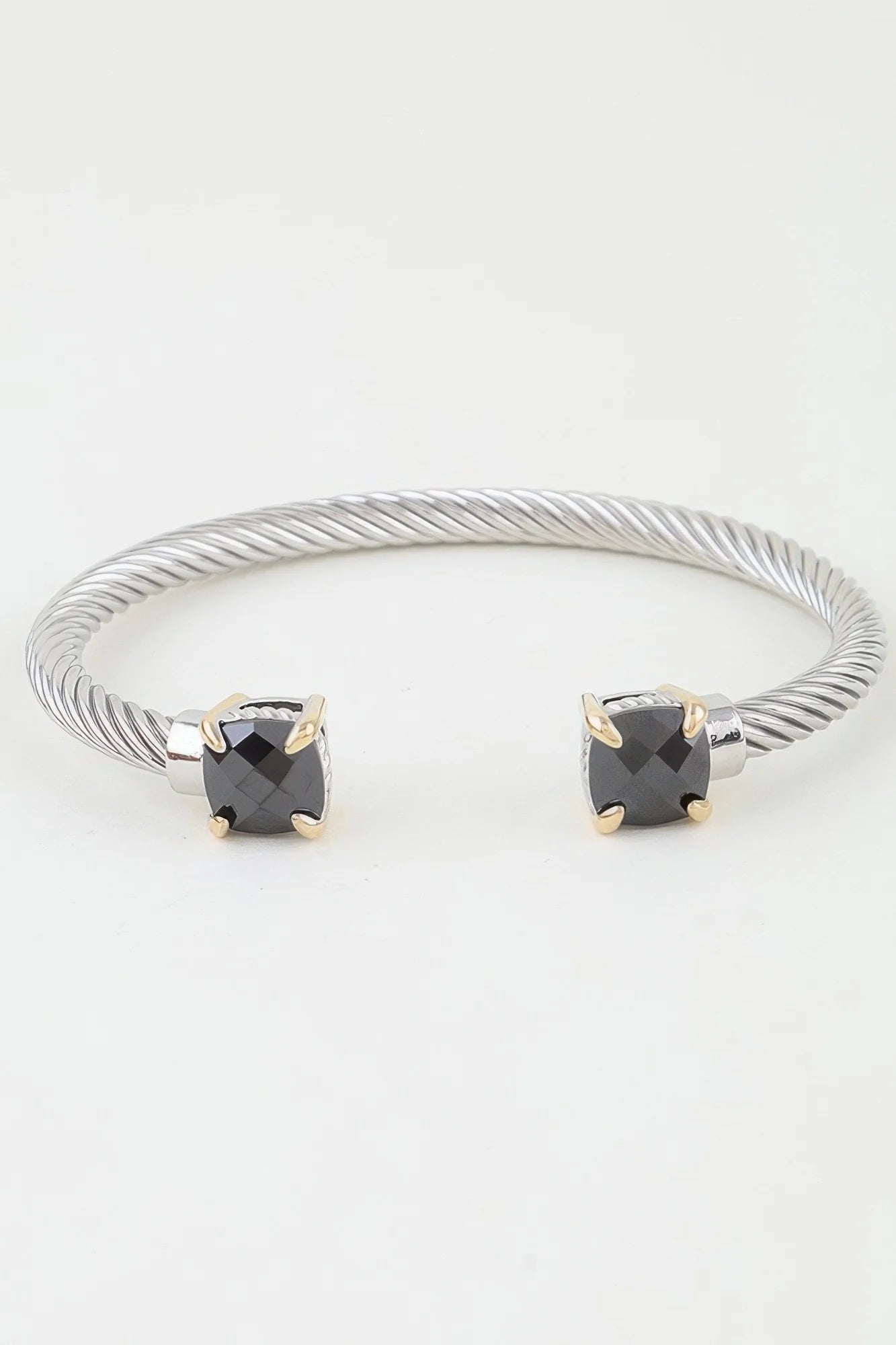 Open Cubic Twisted Cuff Bracelet