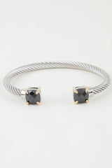 Open Cubic Twisted Cuff Bracelet