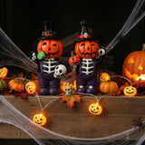 2 Pcs Light up Halloween Pumpkin Decorations, Tabletop Halloween Decor Indoor with Color Changing Lights, Halloween Gifts
