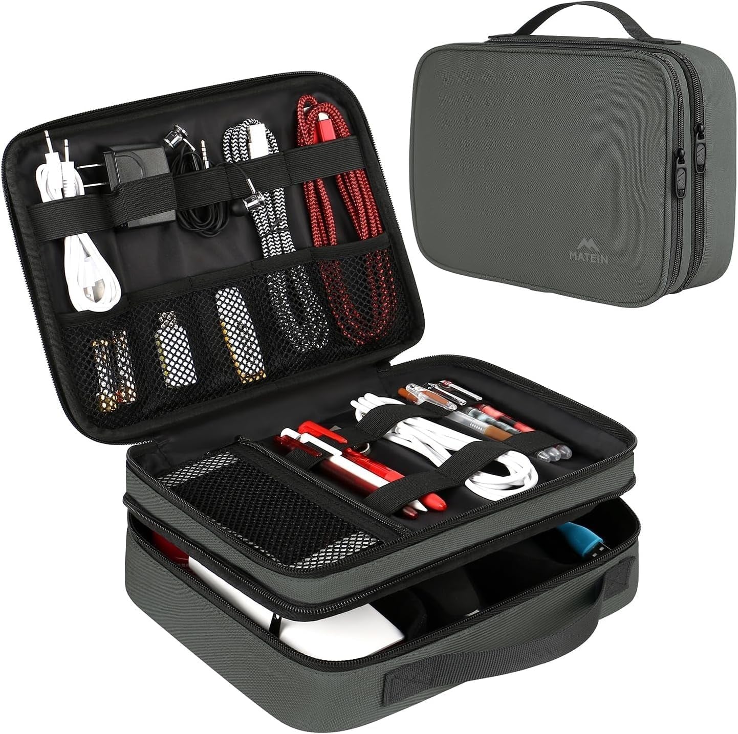 Electronics Organizer Travel Case, Cable Organizer Bag, Black