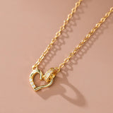 Circle Heart Necklace for Women — 18K Gold Plated, Dainty Layering Necklace