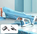 Electric Water Blaster, Outdoor Squirt Gun with LED Display, Spyrago, Blue- Automatic Water Blast Guns for Beach, Backyard, Patio, and Garden