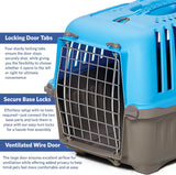 Homes for Pets Spree Travel Carrier – Hard-Sided Dog & Cat Carrier, Small Pet Travel Crate with Handle, Ventilated Design, Easy Assembly, 24-Inch, Blue
