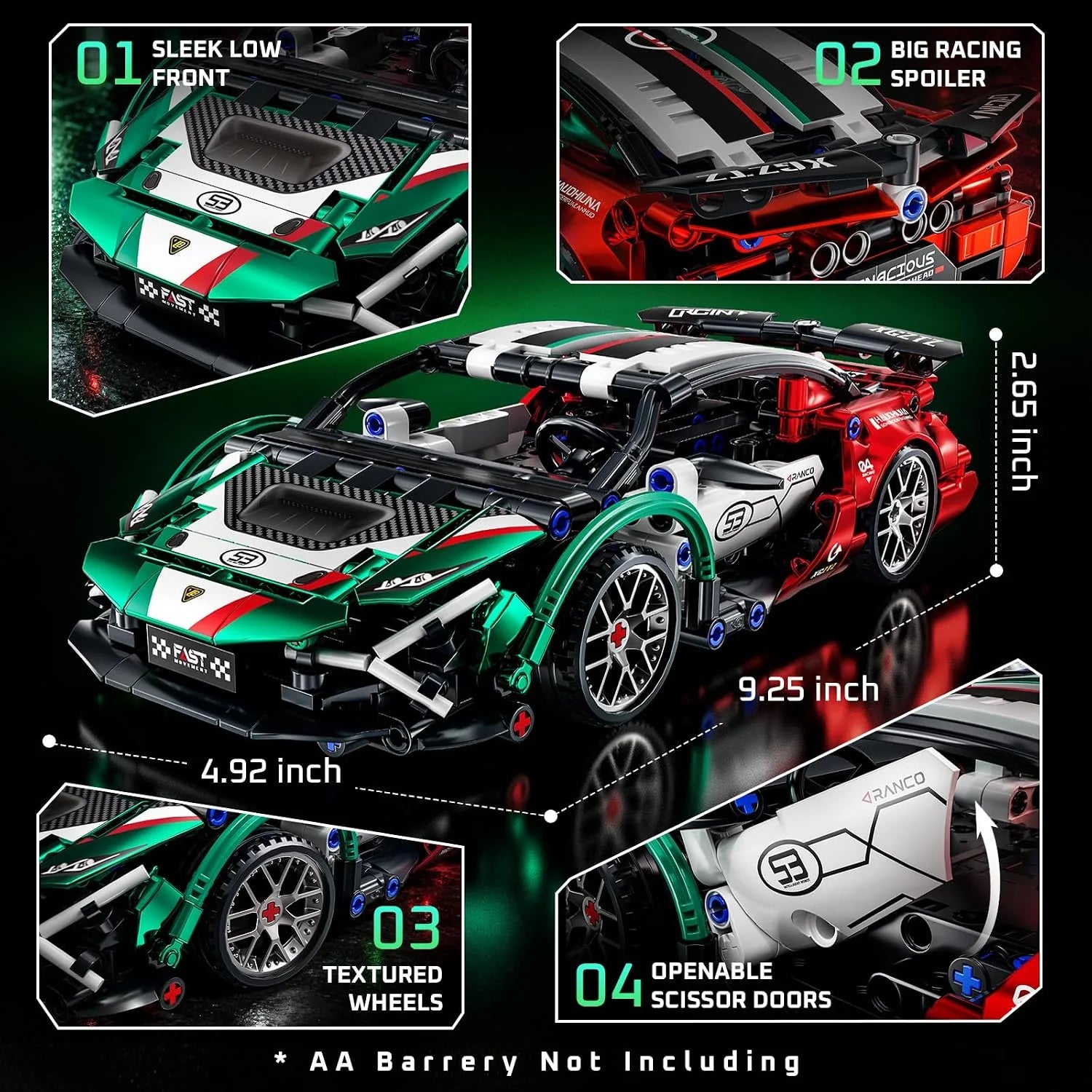 Remote Control Race Car Building Blocks, RC Construction Toy Set