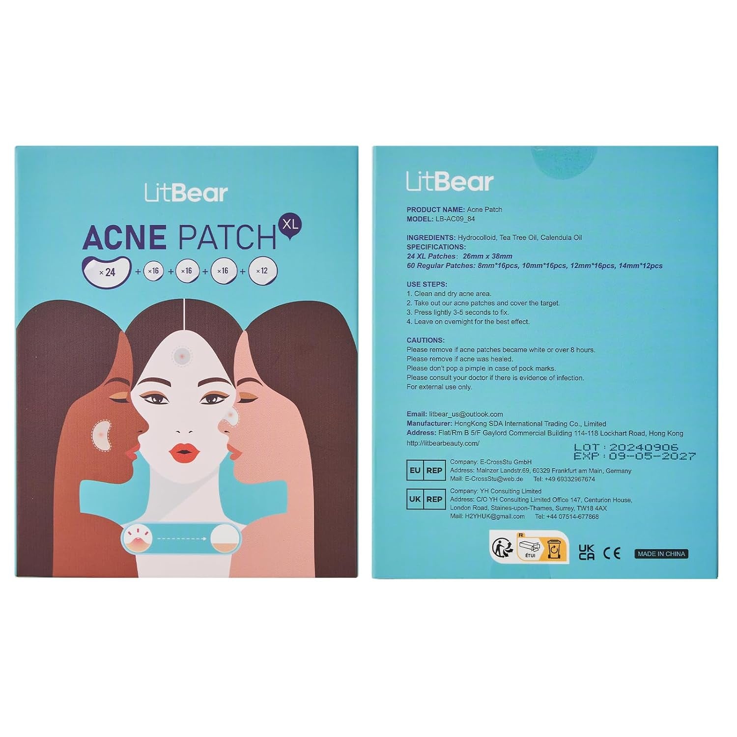Large Hydrocolloid Acne Patches – Tea Tree Pimple Patches