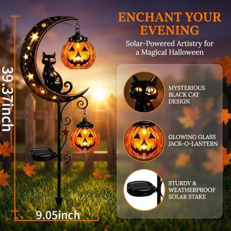 Solar Pumpkin Moon Garden Stake Light