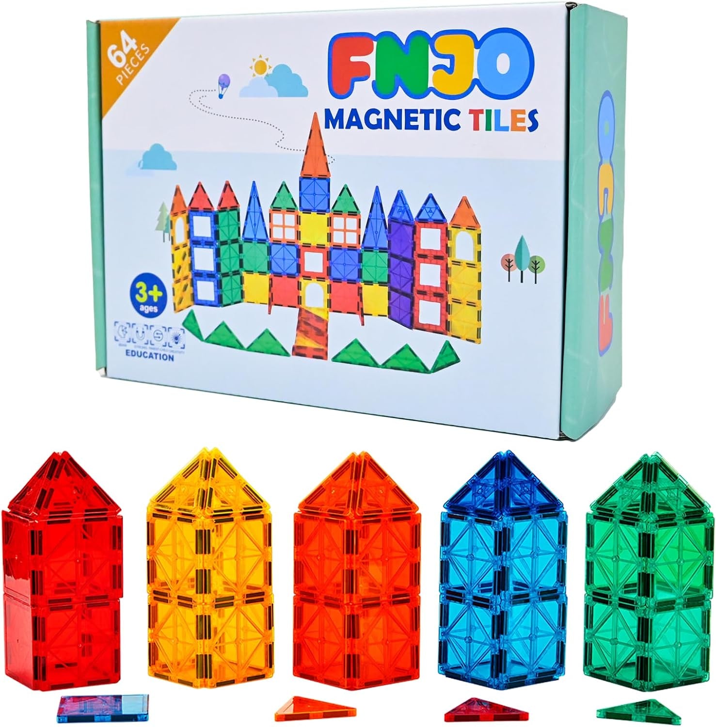 Magnetic Tiles, 100PCS STEM Building Blocks Toy Set for Kids
