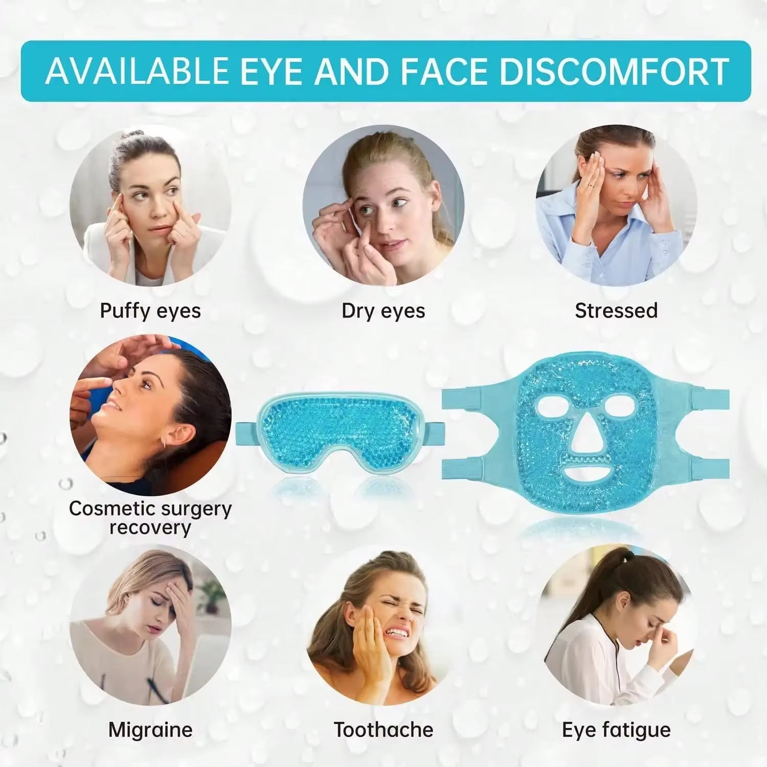 Gel Cooling Face & Eye Mask – Hot & Cold Therapy Pack