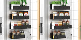 Metal Magnetic Spice Rack for Refrigerator Black, 4 Pack