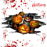 Halloween Floor Stickers, 3D Halloween Floor Decoration, Halloween Wall Window Decals Removable, Halloween Pumpkin Decoration Stickers, Halloween Scary Stickers for Home Office Party Decors
