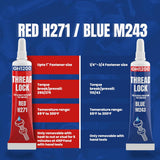 -6Gx2 Pack Thread Lock Medium and Strong Strength for Nuts, Bolts, and Metals, Threadlocker Lock Tight & Seal Fasteners with Stable and Consistent Performance