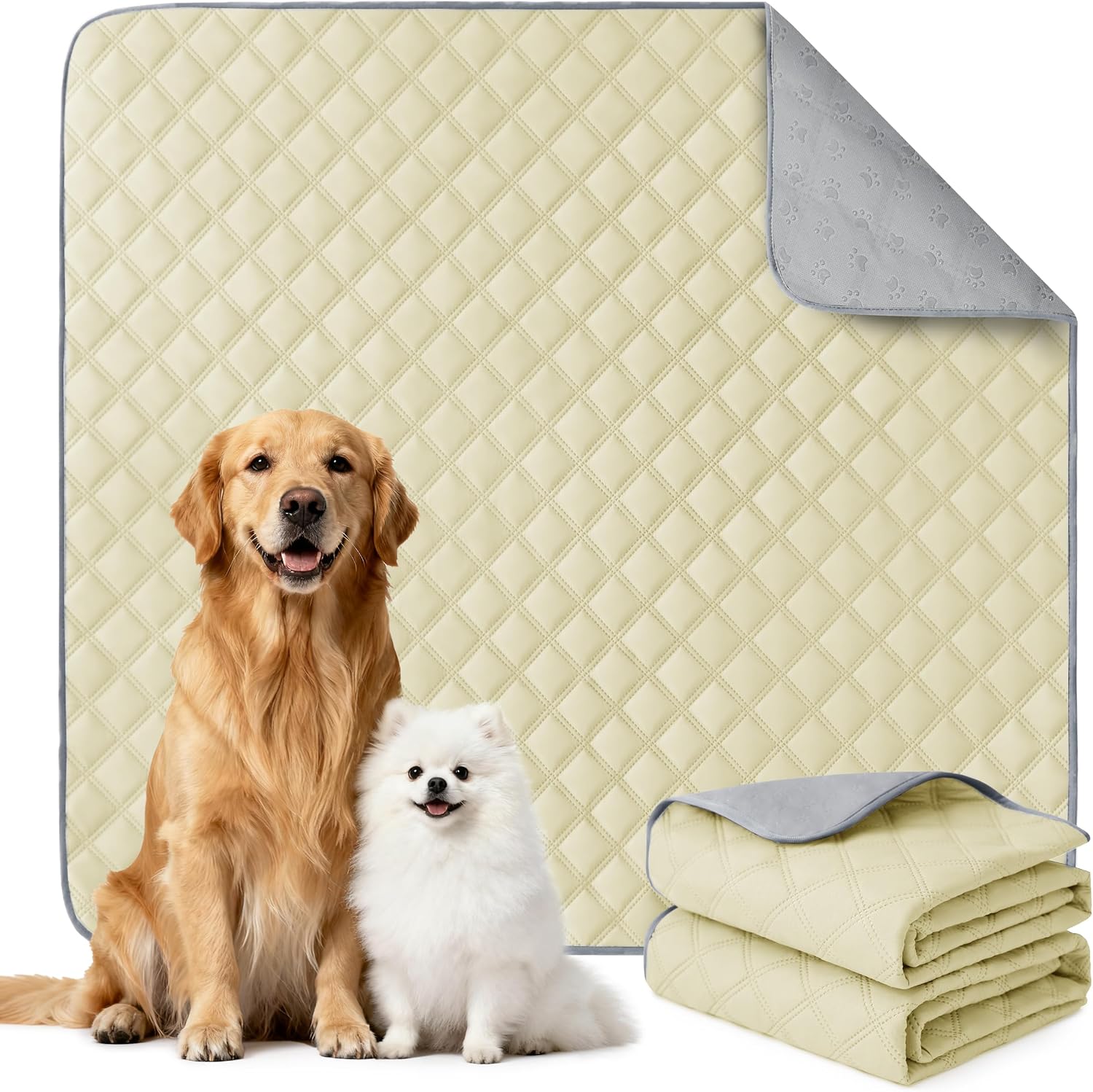 Reusable Washable Pee Pads for Dogs Large/Extra Large 36'' X 41'' 2 Pack, Absorbent Pet Puppy Dog Training Pads Non-Slip, Waterproof Whelping Potty Pads for Dogs Leak-Proof