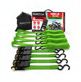 Ratchet Straps - Tie down Strap Set, 4 Pack, 1650Lb Break Strength