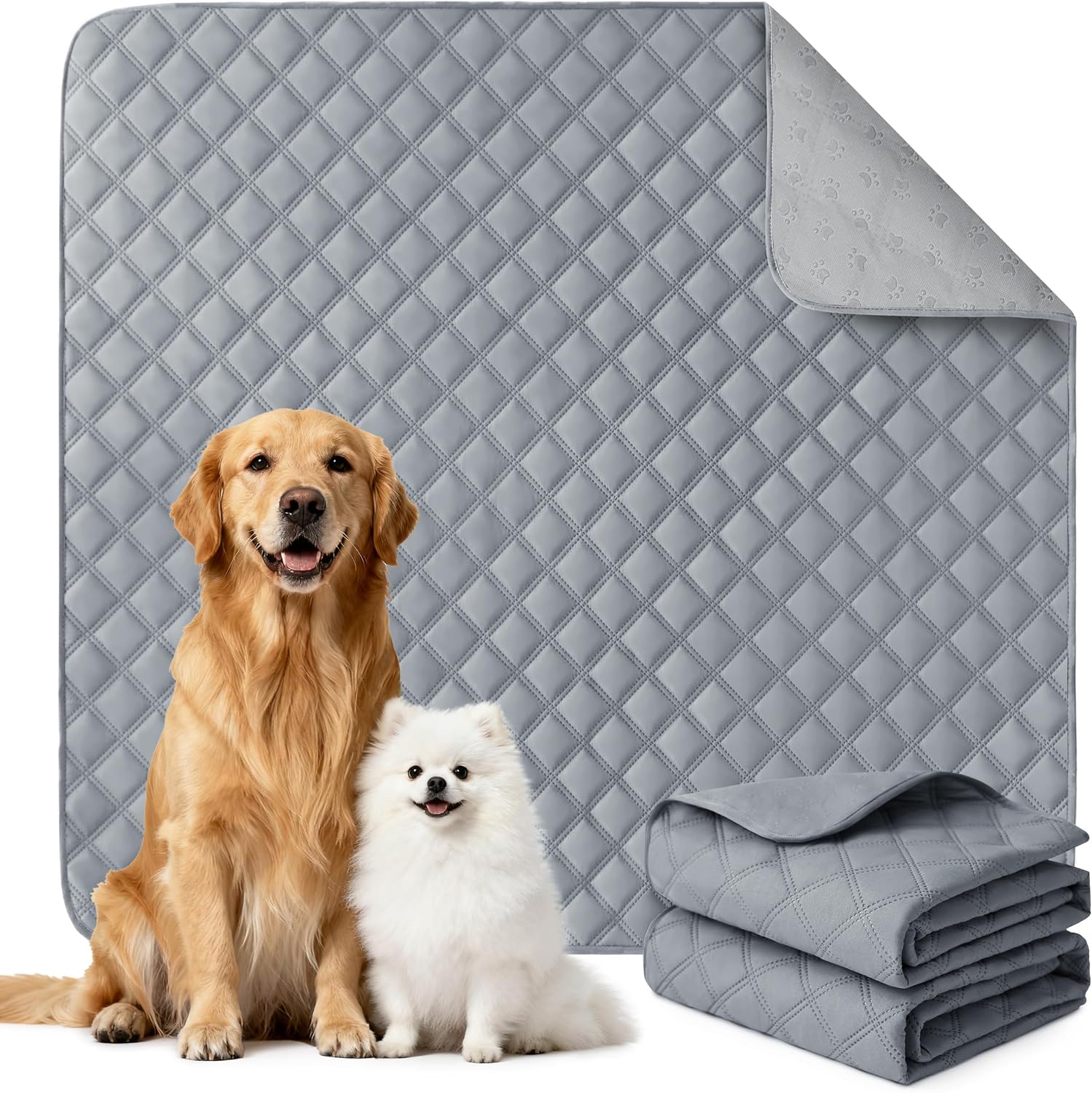 Reusable Washable Pee Pads for Dogs Large/Extra Large 36'' X 41'' 2 Pack, Absorbent Pet Puppy Dog Training Pads Non-Slip, Waterproof Whelping Potty Pads for Dogs Leak-Proof