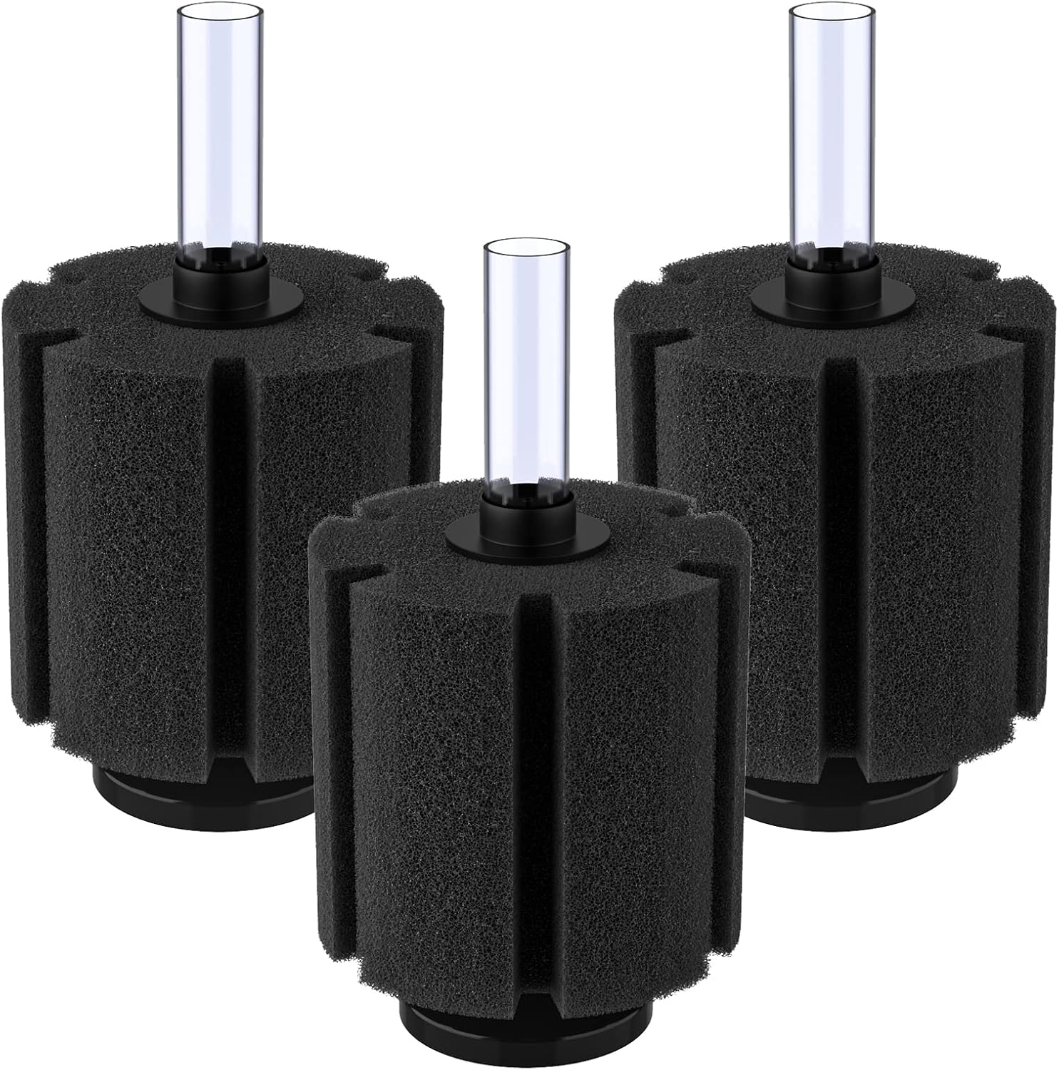 Aquarium Bio Sponge Filter Quiet Betta Fry Shrimp and Small Fish Foam Filter for Fish Tank up to 30 Gallons, 3 Pack