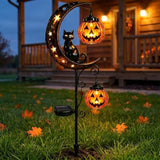 Solar Pumpkin Moon Garden Stake Light