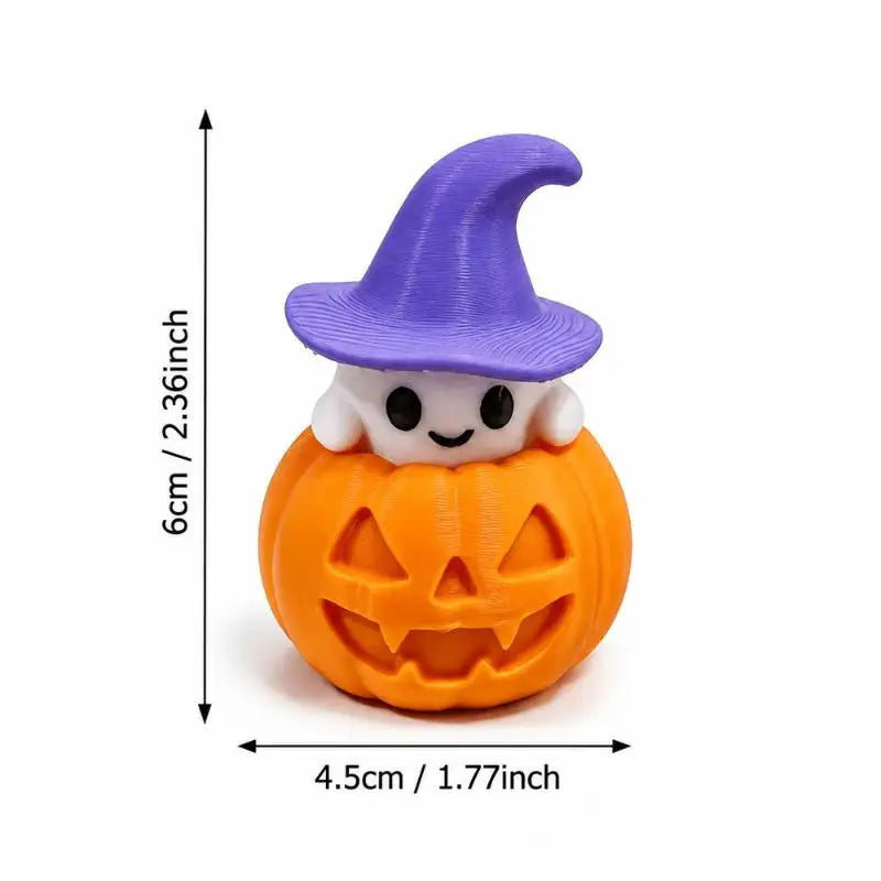 Halloween Desktop Decor Ornament 1 Set Creative 3D Pumpkin Base Ghost Hat for Office Home Party Decoration