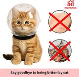 Cat Transparent Muzzle for Grooming, Bathing, Nail Trimming Shaving, Pet Anti-Bite Astronaut Helmet, Help for Aggressive Kitten, Anti-Lick, Biting, Chewing, Breathable & Adjustable Ball Mask