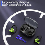 Wireless Earbuds, Bluetooth 5.3 Sports Headphones with Earhooks Stereo Deep Bass Noise Cancelling Earphones 48H Playtime LED Display IPX7 Waterproof Earbud with Mic Headset for Workout Running