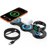 Wireless Charger for Iphone, 3 in 1 Charging Station for Iphone Devices, 15W Fast Wireless Charger Stand for Iphone 16 15 14 13 12 Pro Max, Charging Pad for Airpods 3/2/Pro, Iwatch 9/8/7/6/SE/5/4