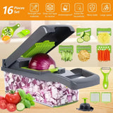 16-In-1 Vegetable Fruit Kitchen Chopper Cutter Food Onion Veggie Dicer Slicer
