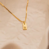 Initial Tag Necklace — 18K Gold Plated, Personalized