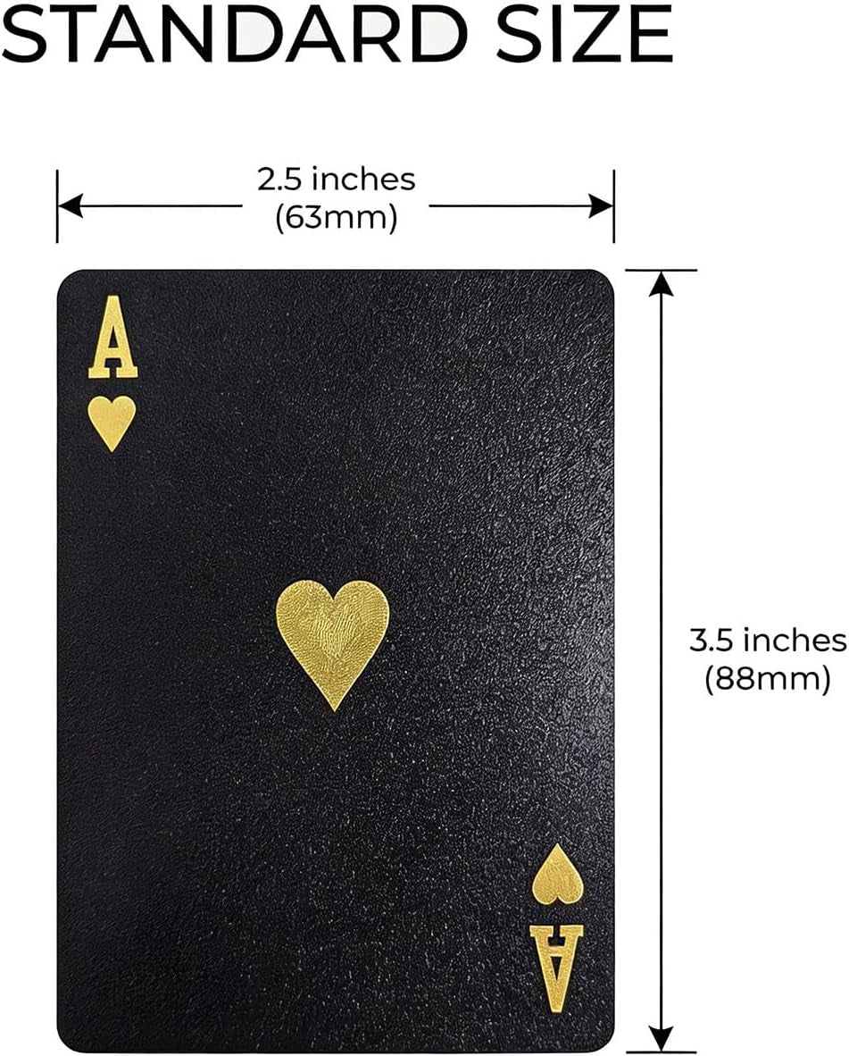 Waterproof Playing Cards, Deck of Cards, Poker Cards (Black)