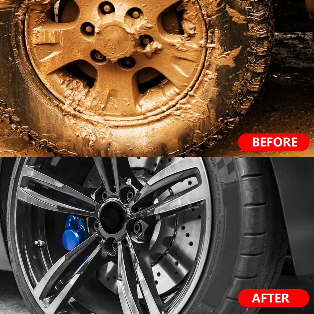 Car Wheel & Tire Cleaning Brush – Soft Bristle Alloy Wheel Cleaner