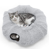 JHK Cat Tunnel Bed for Indoor with Soft Plush Washable Multifunctional Playground under Tree Pet Toys for Kittens Puppy