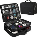 Electronics Organizer Travel Case, Cable Organizer Bag, Black