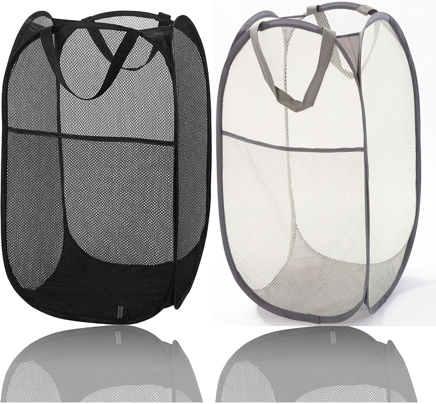 Collapsible Mesh Laundry Hamper – Foldable Pop-Up Basket