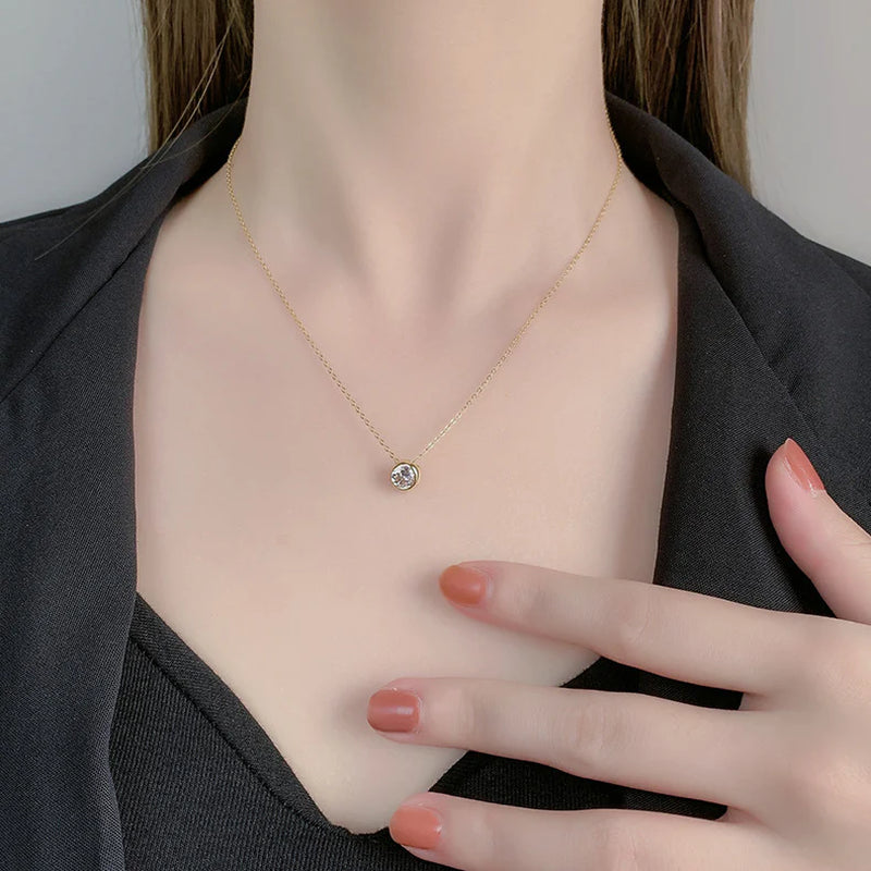 Gold Zircon Choker Necklace for Women — 18K Gold Plated, CZ Stone, Adjustable