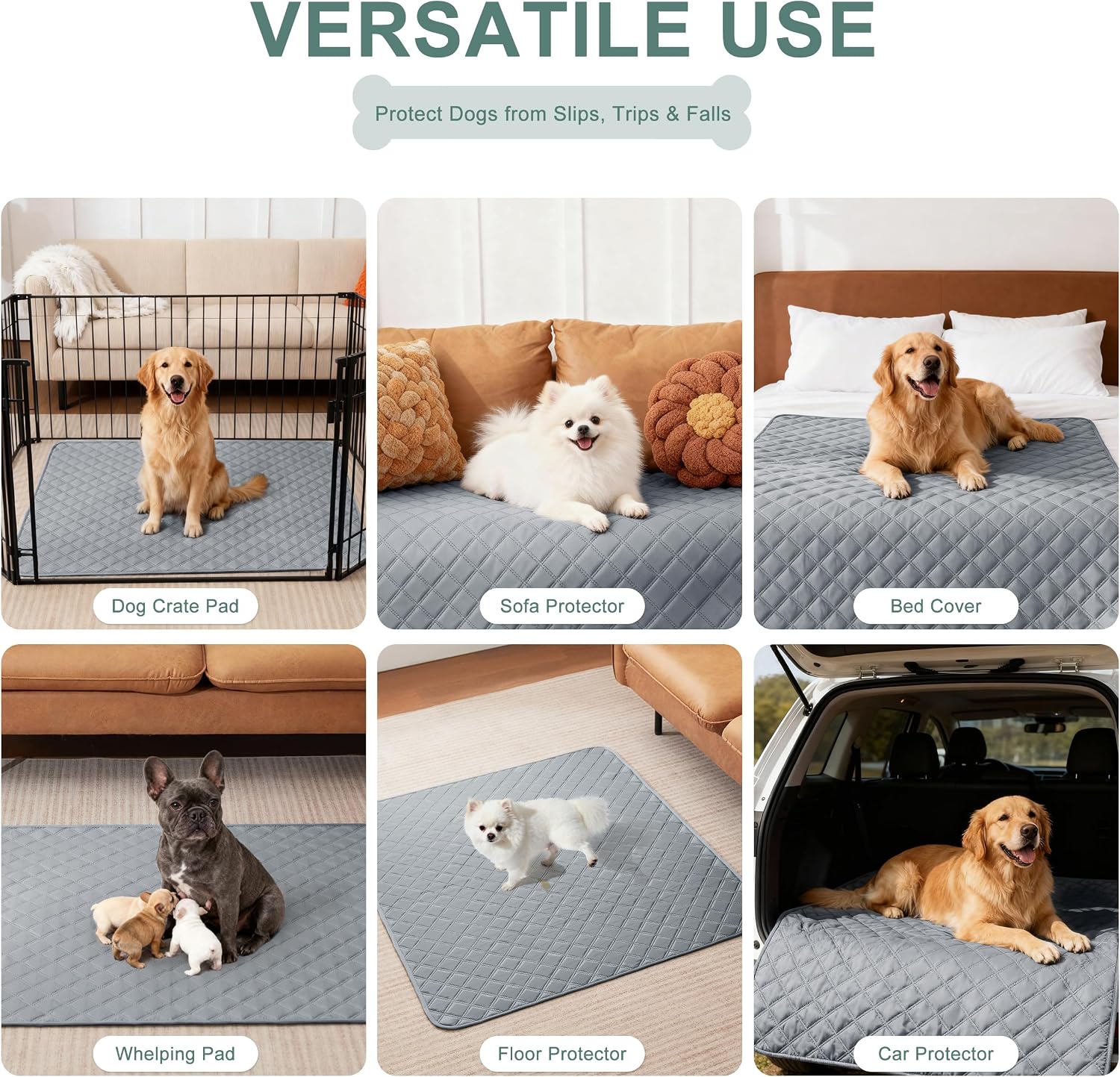 Reusable Washable Pee Pads for Dogs Large/Extra Large 36'' X 41'' 2 Pack, Absorbent Pet Puppy Dog Training Pads Non-Slip, Waterproof Whelping Potty Pads for Dogs Leak-Proof