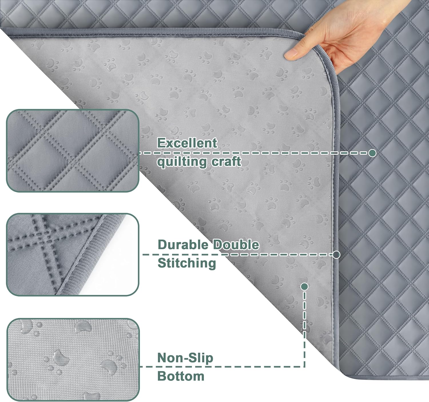 Reusable Washable Pee Pads for Dogs Large/Extra Large 36'' X 41'' 2 Pack, Absorbent Pet Puppy Dog Training Pads Non-Slip, Waterproof Whelping Potty Pads for Dogs Leak-Proof