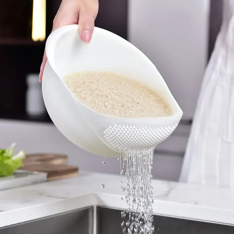 2-In-1 Rice Strainer Beans Washer Strainers and Colanders-Washing Bowl for Vegetables and Fruits Kitchen Supplies Accessories
