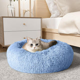 Western Home Calming Donut Cat Bed Small Dog Bed Washable,20" Black