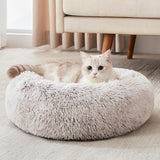 Western Home Calming Donut Cat Bed Small Dog Bed Washable,20" Black