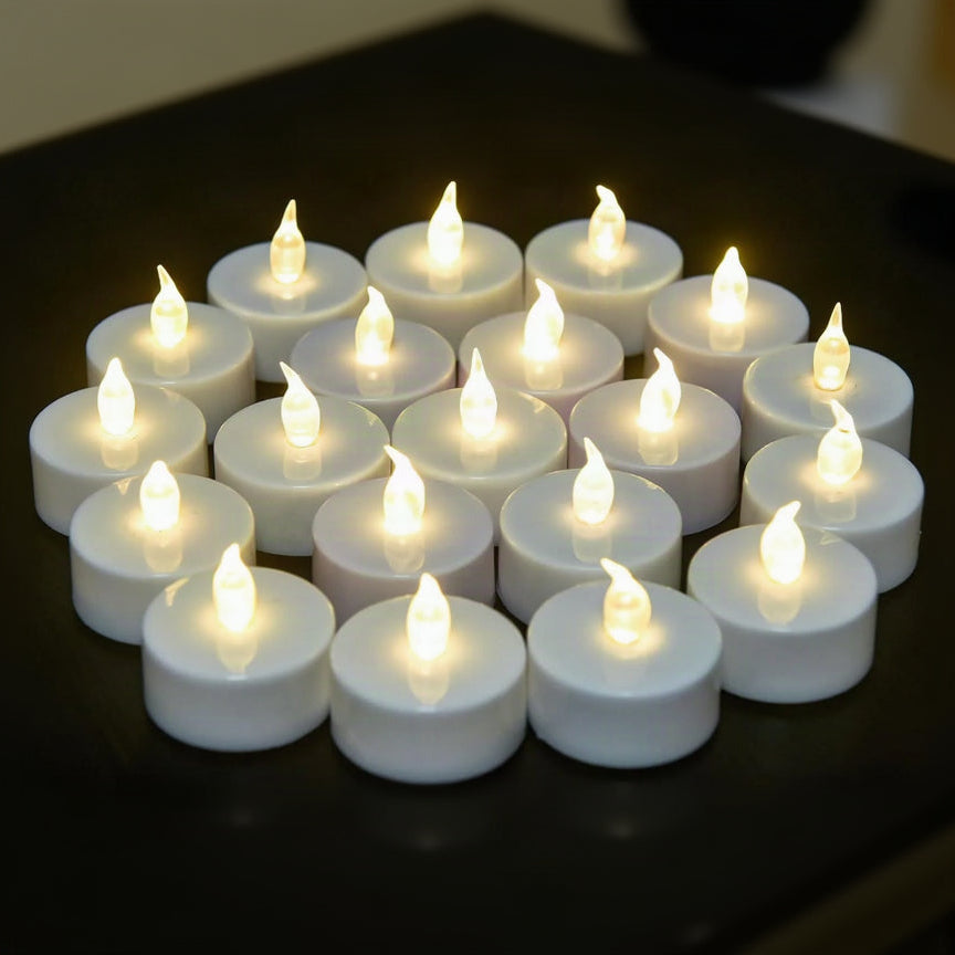 5 Pack Flamless Tea Lights Candles Battery Operated - Led Tea Lights Candles with Battry Powered Flickering Fake Tealights for Wedding Party Birthday Home Decoration (Warm White)