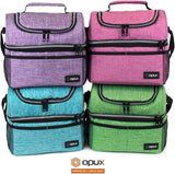 Insulated Lunch Bag for Men Women, Double Decker Leakproof, Teal Blue