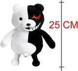 25Cm / 9.84In Black White Bear Plush Anime Stuffed Plush Toy