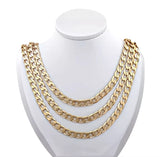 Stainless Steel Gold Silver Chain Cuban Curb Womens Mens Necklace 3/5/7/9/11Mm