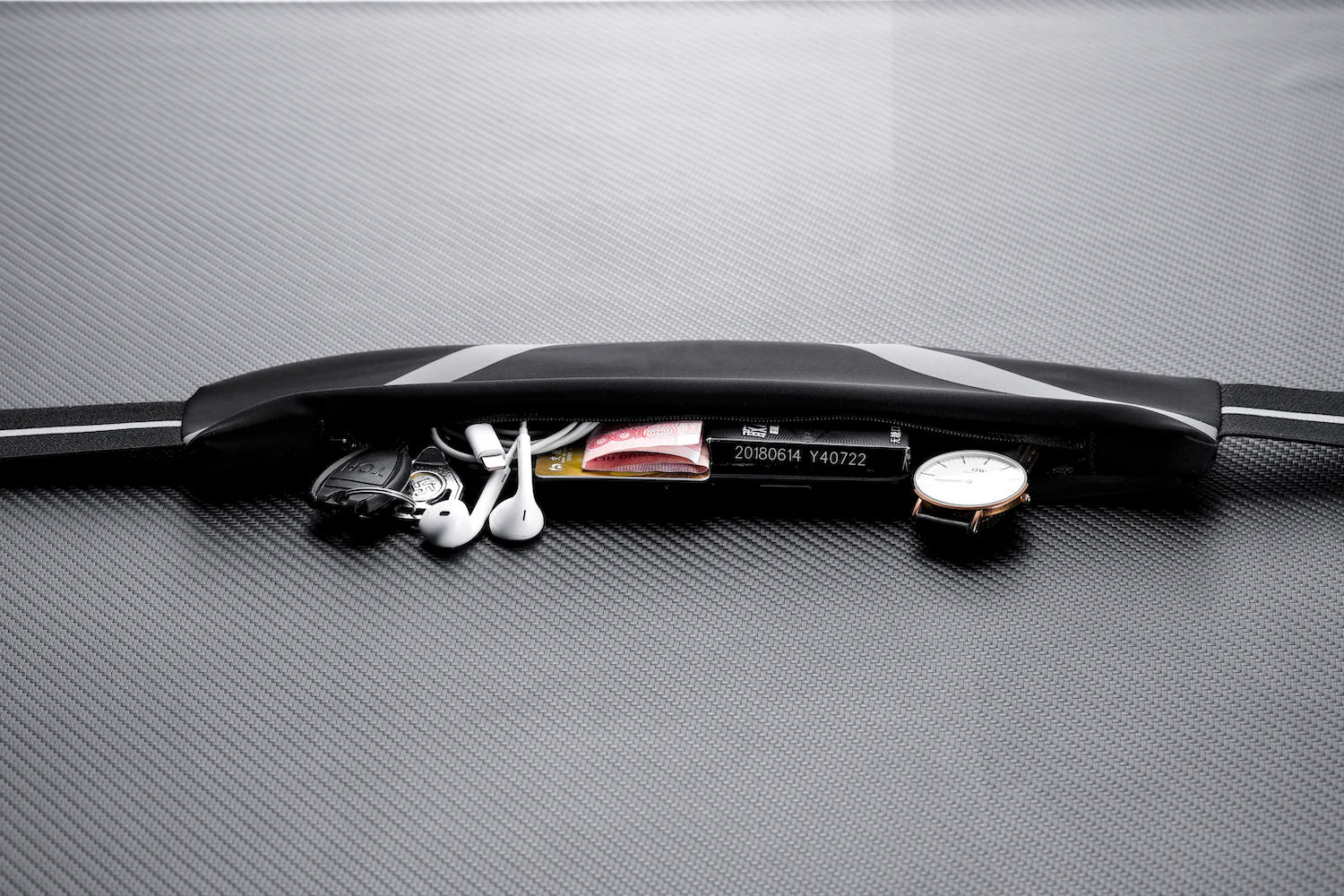Jupitergear Water-Resistant Sport Waist Pack Running Belt with Reflective Strip