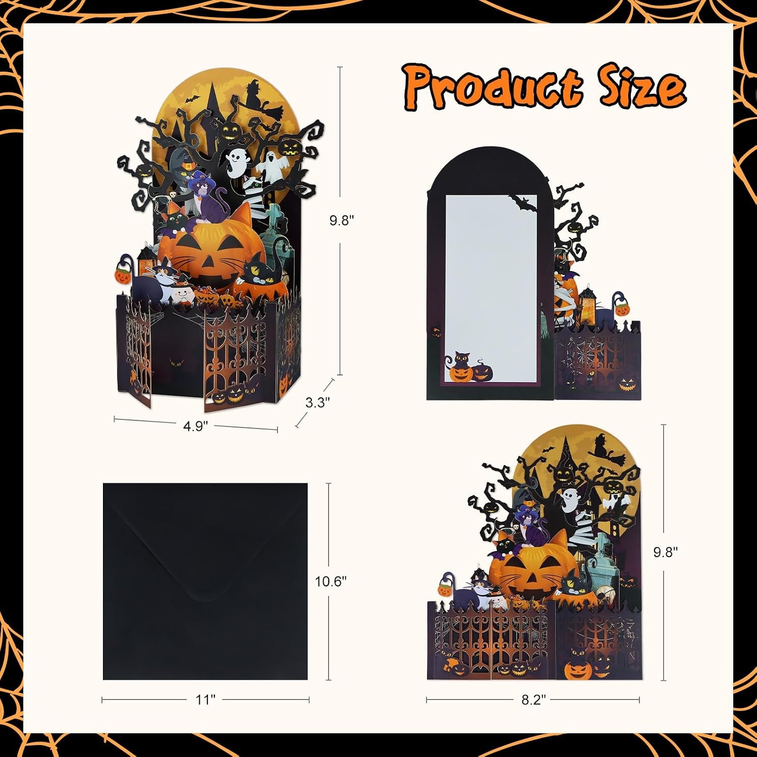 Pop up Halloween Card, Halloween Gifts for Kids Friends Cat Lovers